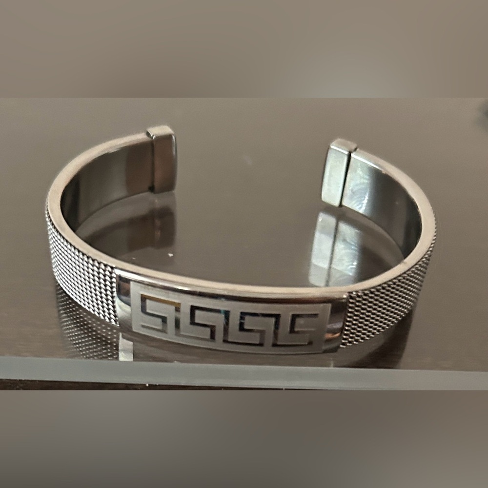 Men's EDFORCE Silver Bracelet with Geometric Design